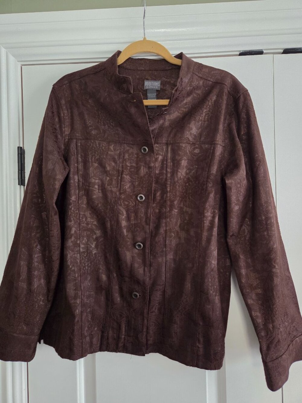 Chico's Additions brown floral jacket